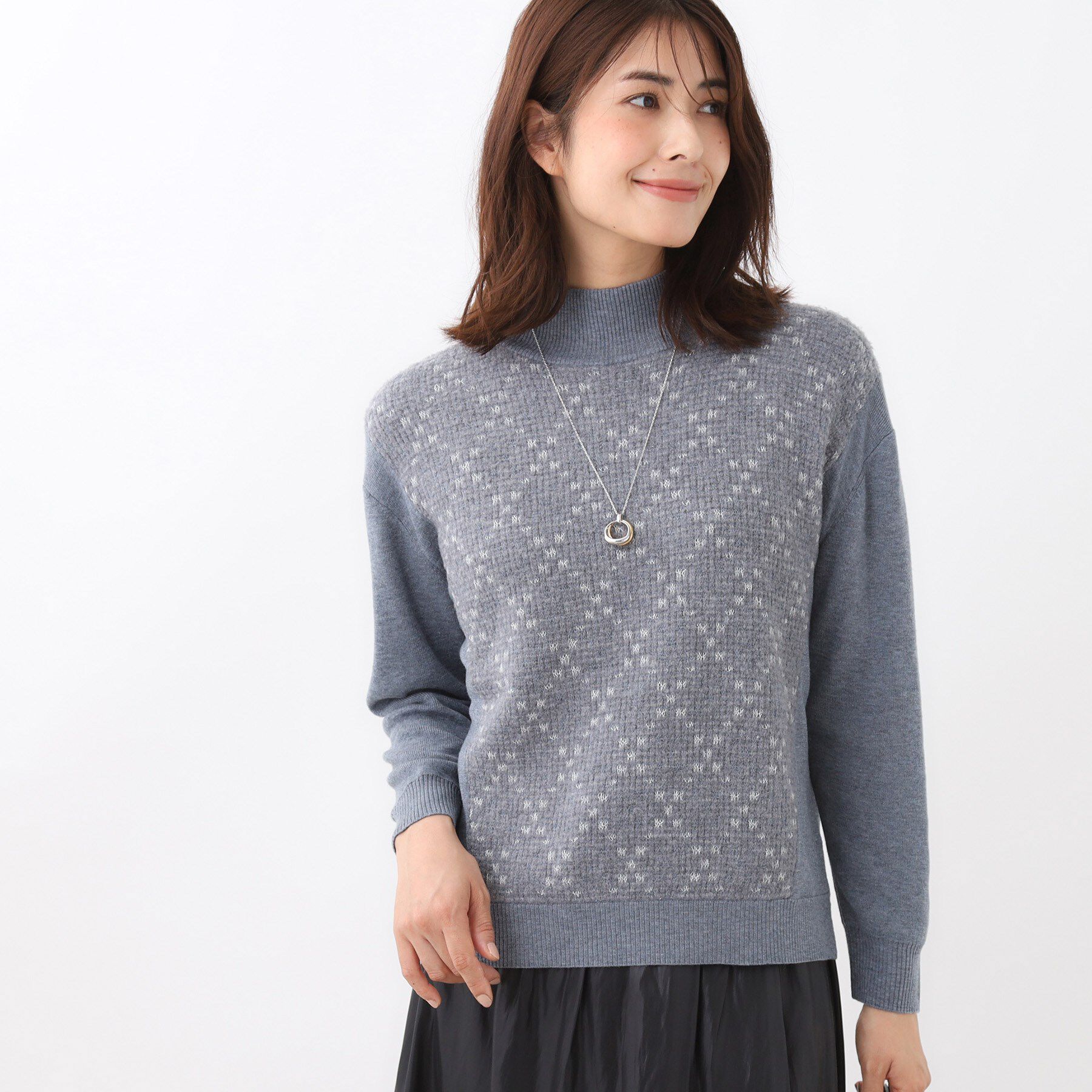 Reflect「アーガイル柄ハイネックニット」|ニット・セーター|