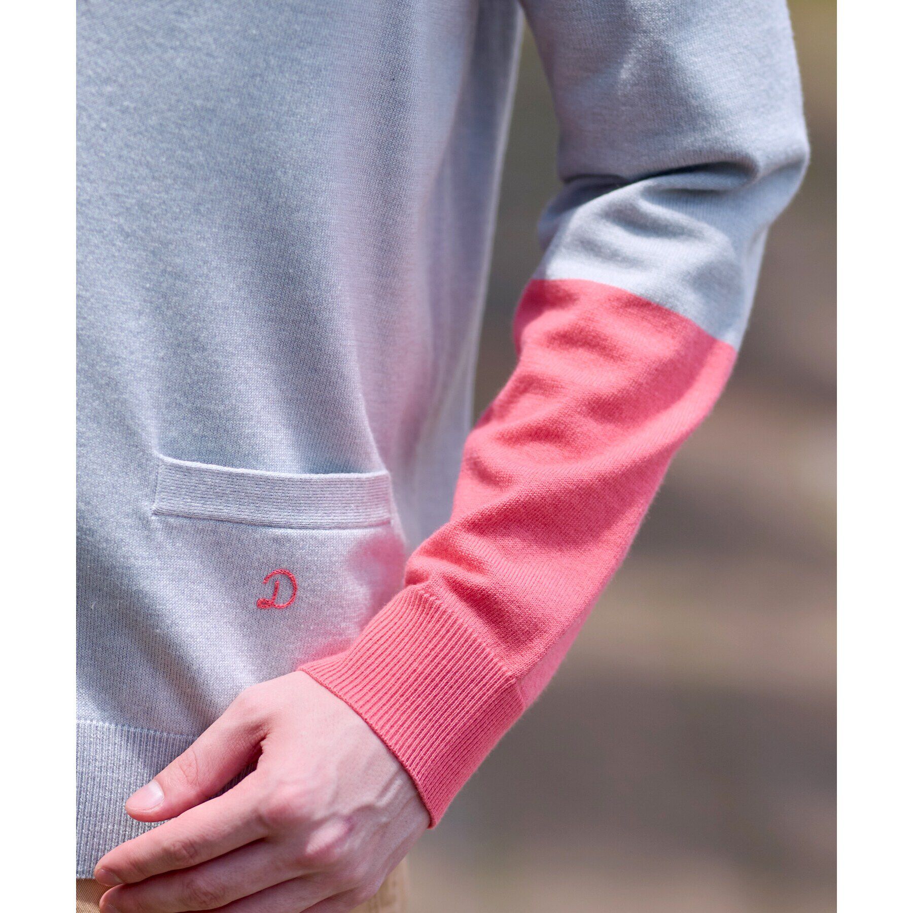 DRESSTERIOR「スリーブカラーブロックカーディガン」|カーディガン|