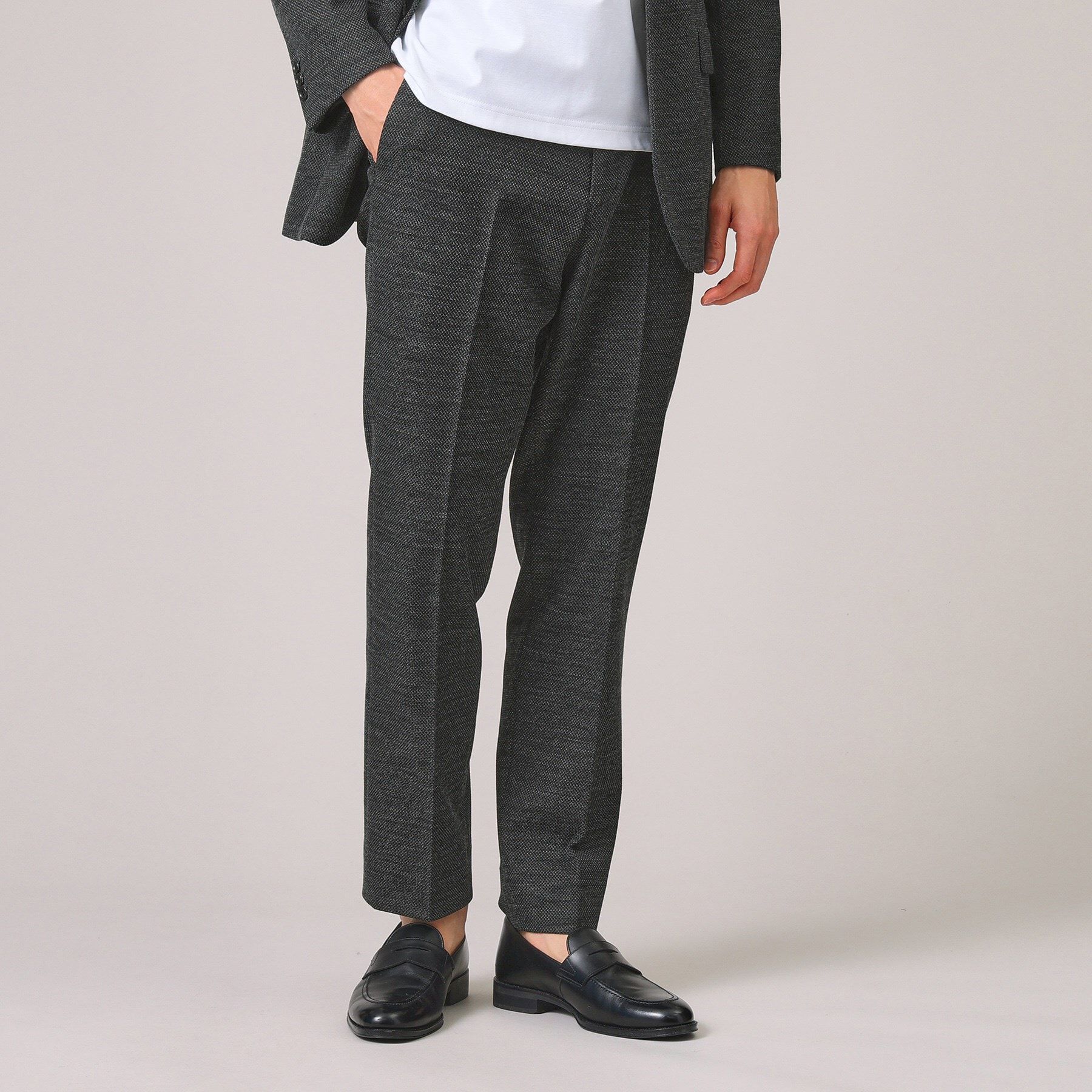 TAKEO KIKUCHI「【尾州織】ウールブレンド ハニカムメッシュ パンツ」|その他|チャコールグレー(0