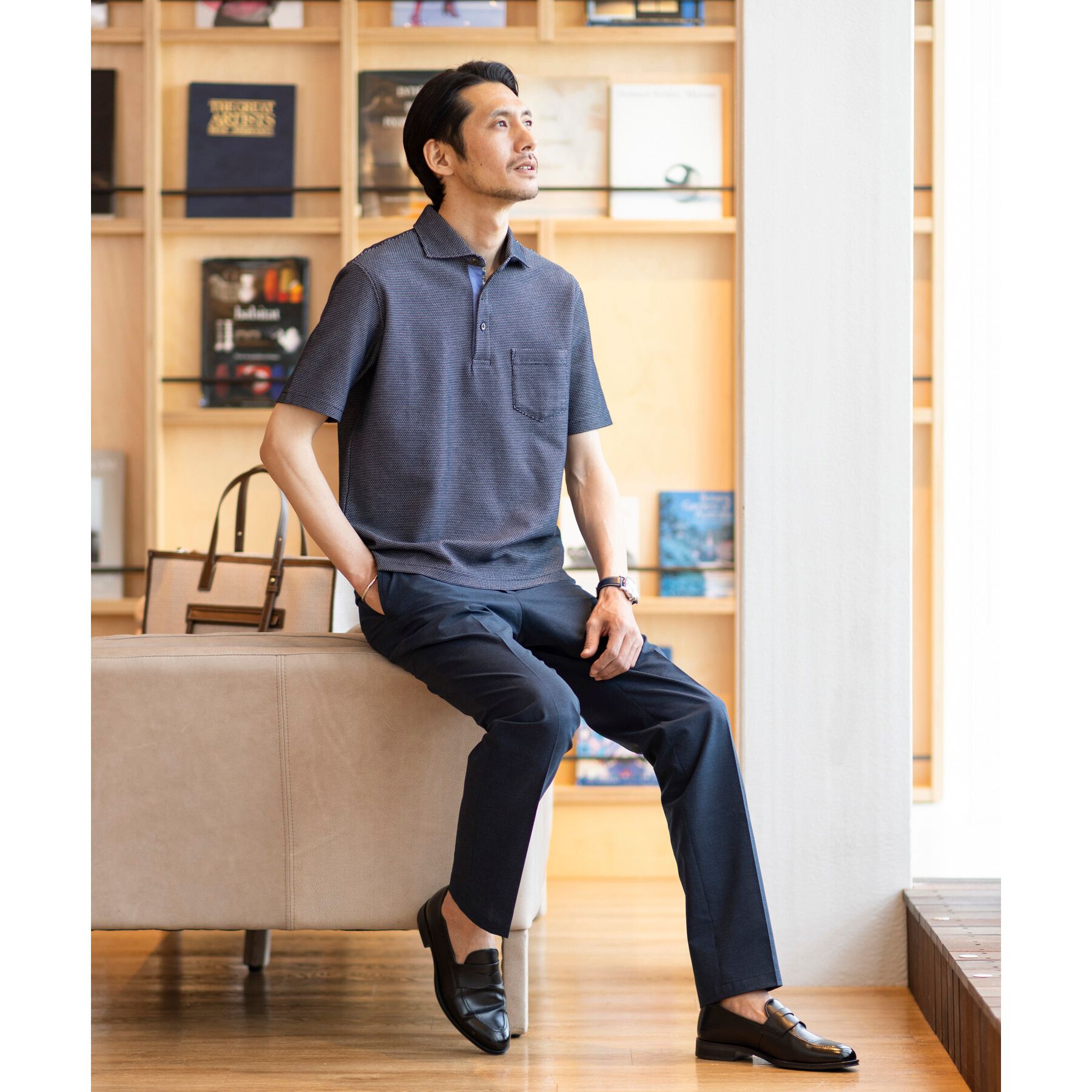 TAKEO KIKUCHI「【抗菌防臭／9色5サイズ展開】ハニカムメランジ ポロシャツ」|ポロシャツ|