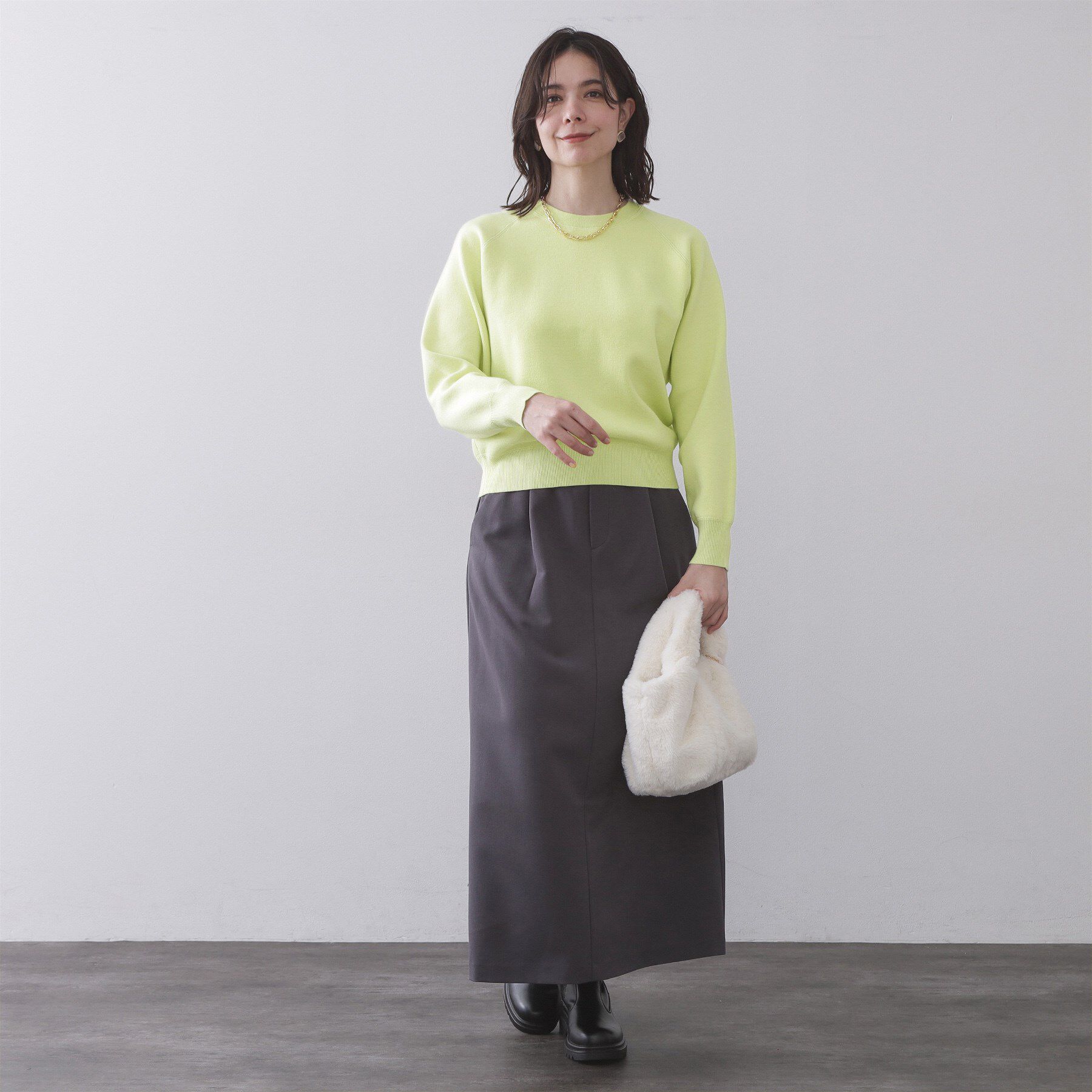 OPAQUE.CLIP「スウェットライクニット【洗濯機OK】」|ニット・セーター|