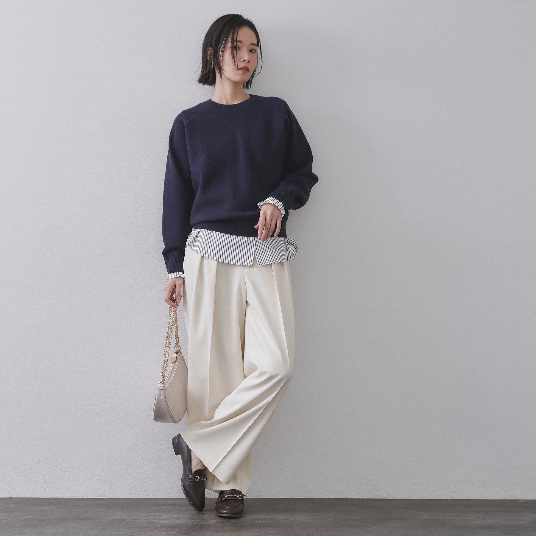 OPAQUE.CLIP「スウェットライクニット【洗濯機OK】」|ニット・セーター|