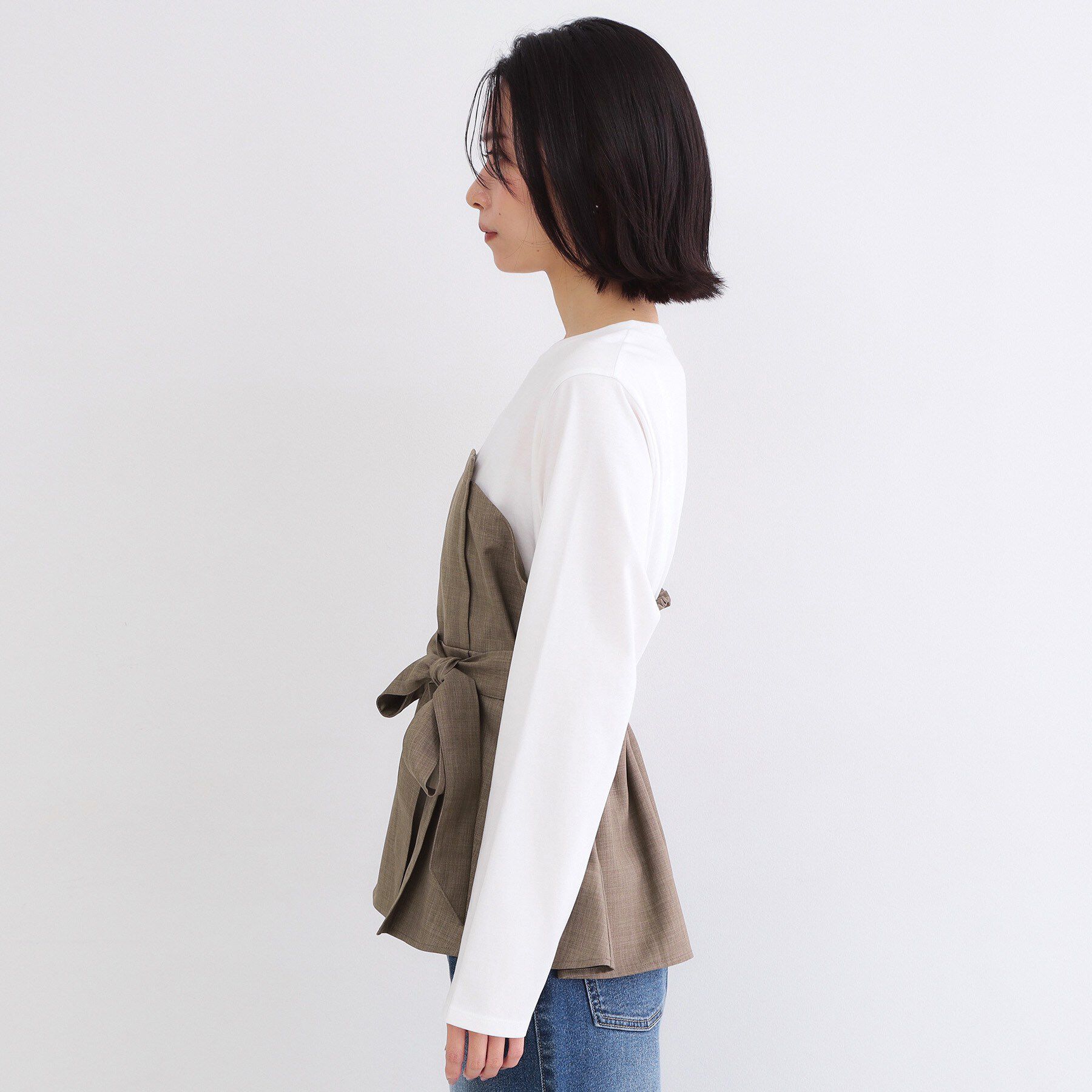 OPAQUE.CLIP「ビスチェドッキングカットソー【洗濯機OK】」|Tシャツ・カットソー|