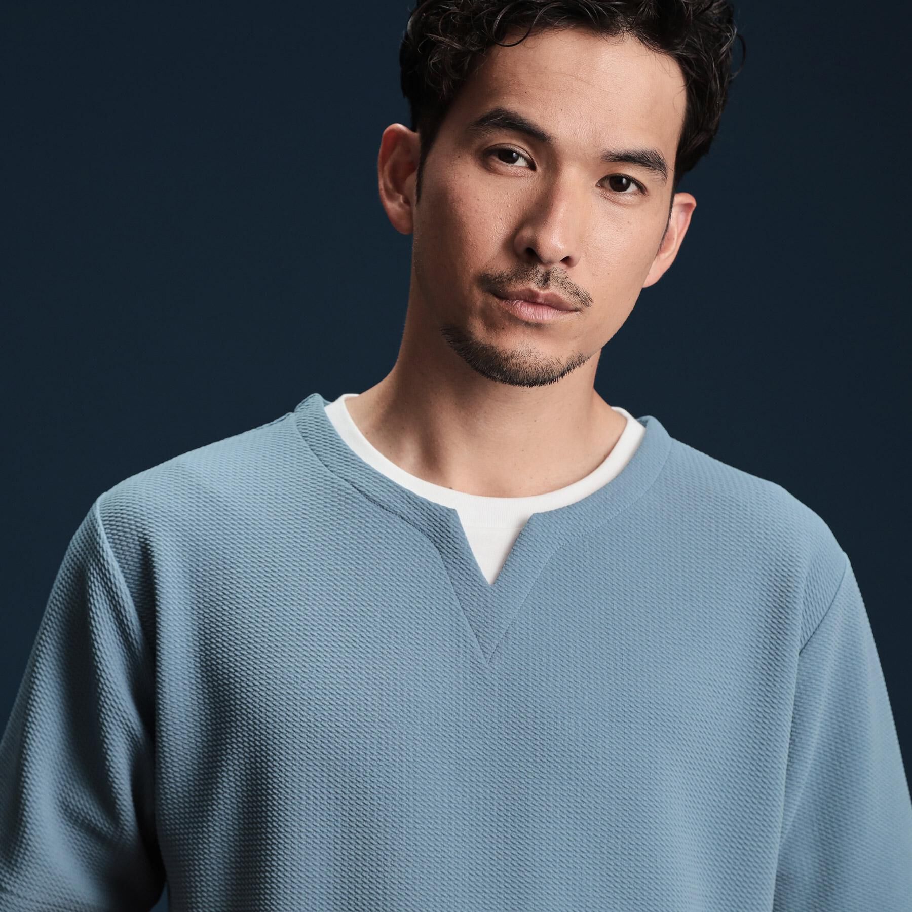 THE SHOP TK「ミニフクレキーネック半袖Tシャツ」|Tシャツ・カットソー|