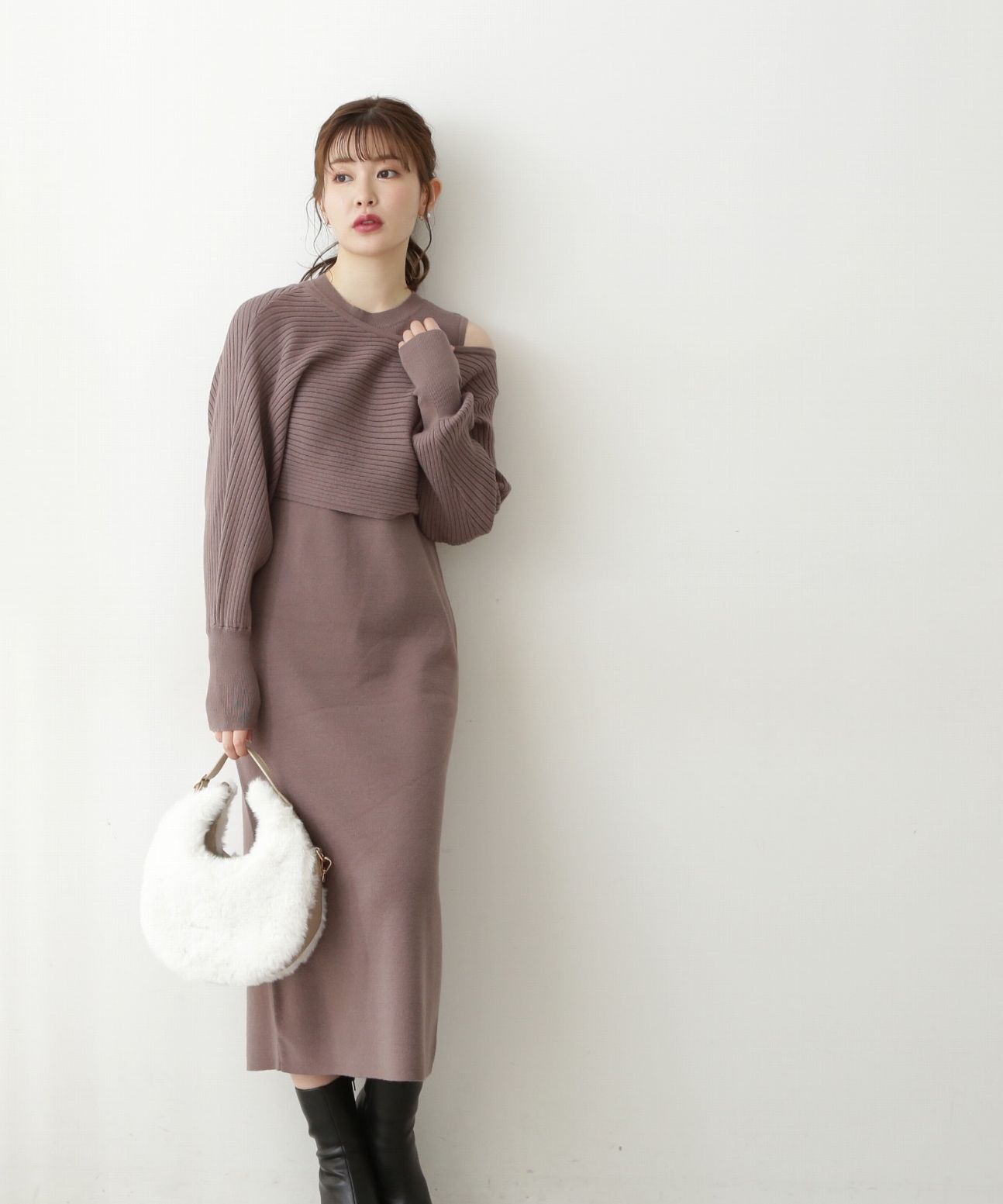 PROPORTION BODY DRESSING「ナローレイヤードニットワンピース」|ワンピース|