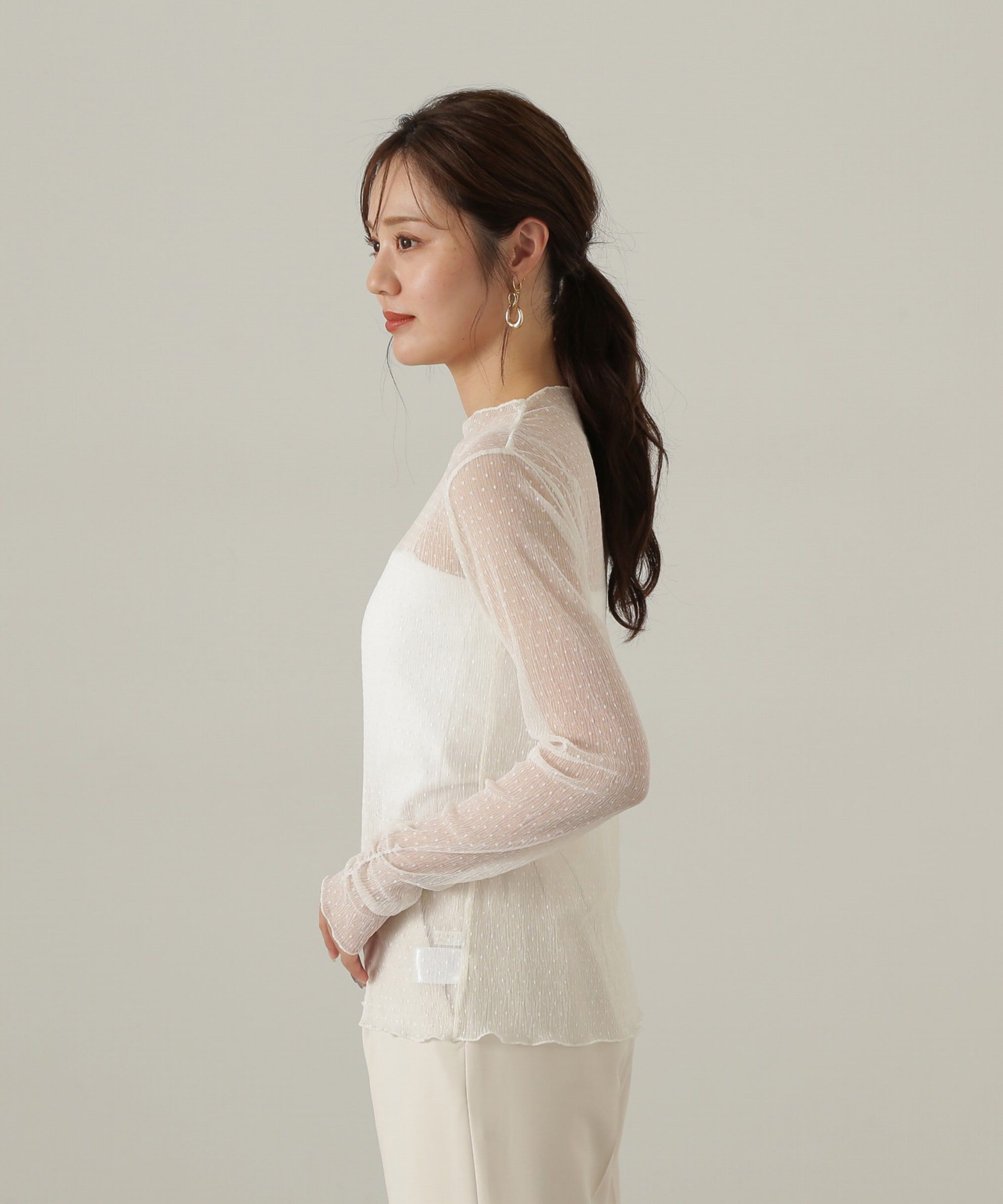 PROPORTION BODY DRESSING「チュールドットトップス24AW」|Tシャツ・カットソー|