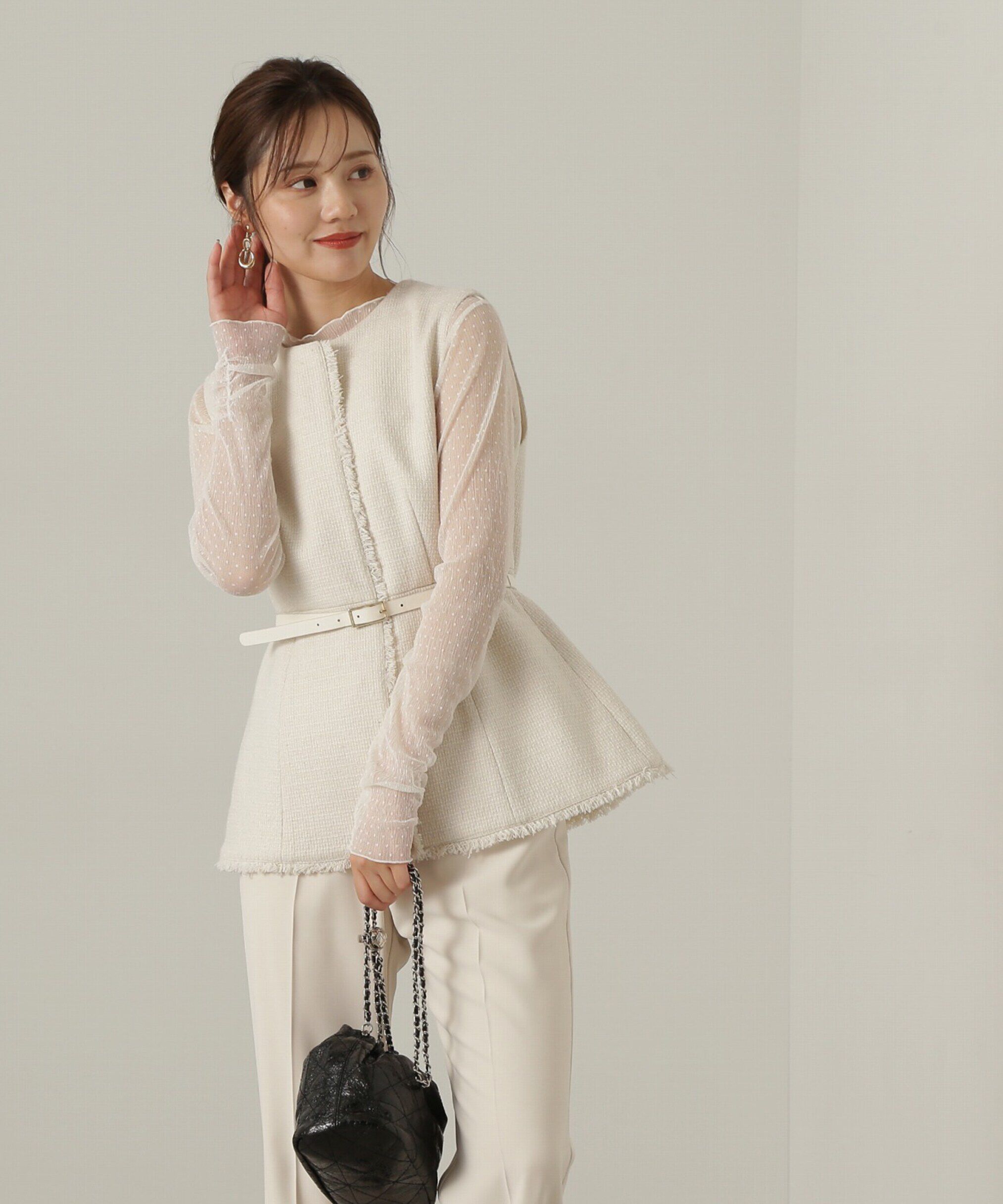 PROPORTION BODY DRESSING「チュールドットトップス24AW」|Tシャツ・カットソー|