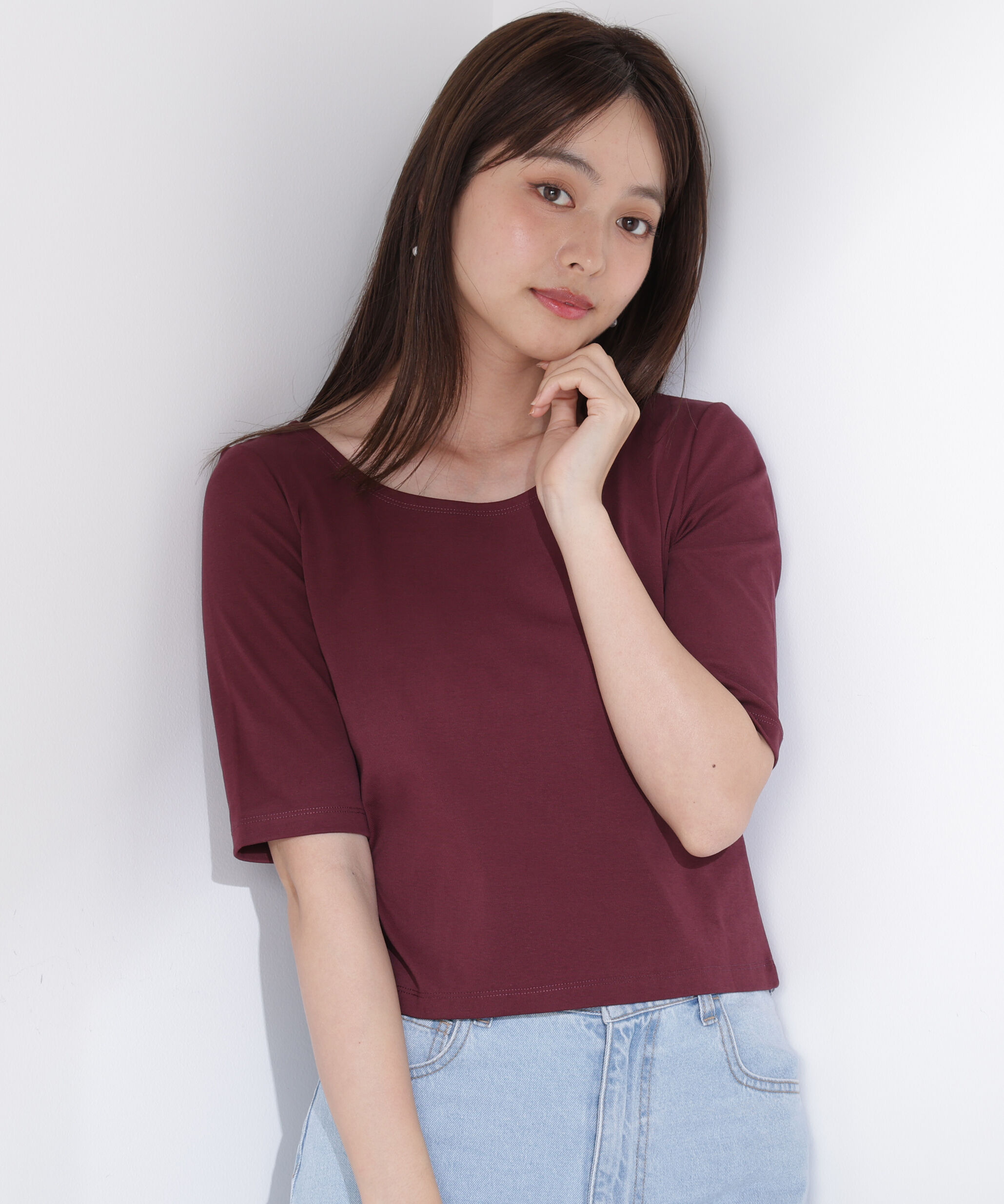 PROPORTION BODY DRESSING「前後2wayフライスTシャツ」|Tシャツ・カットソー|ボルドー