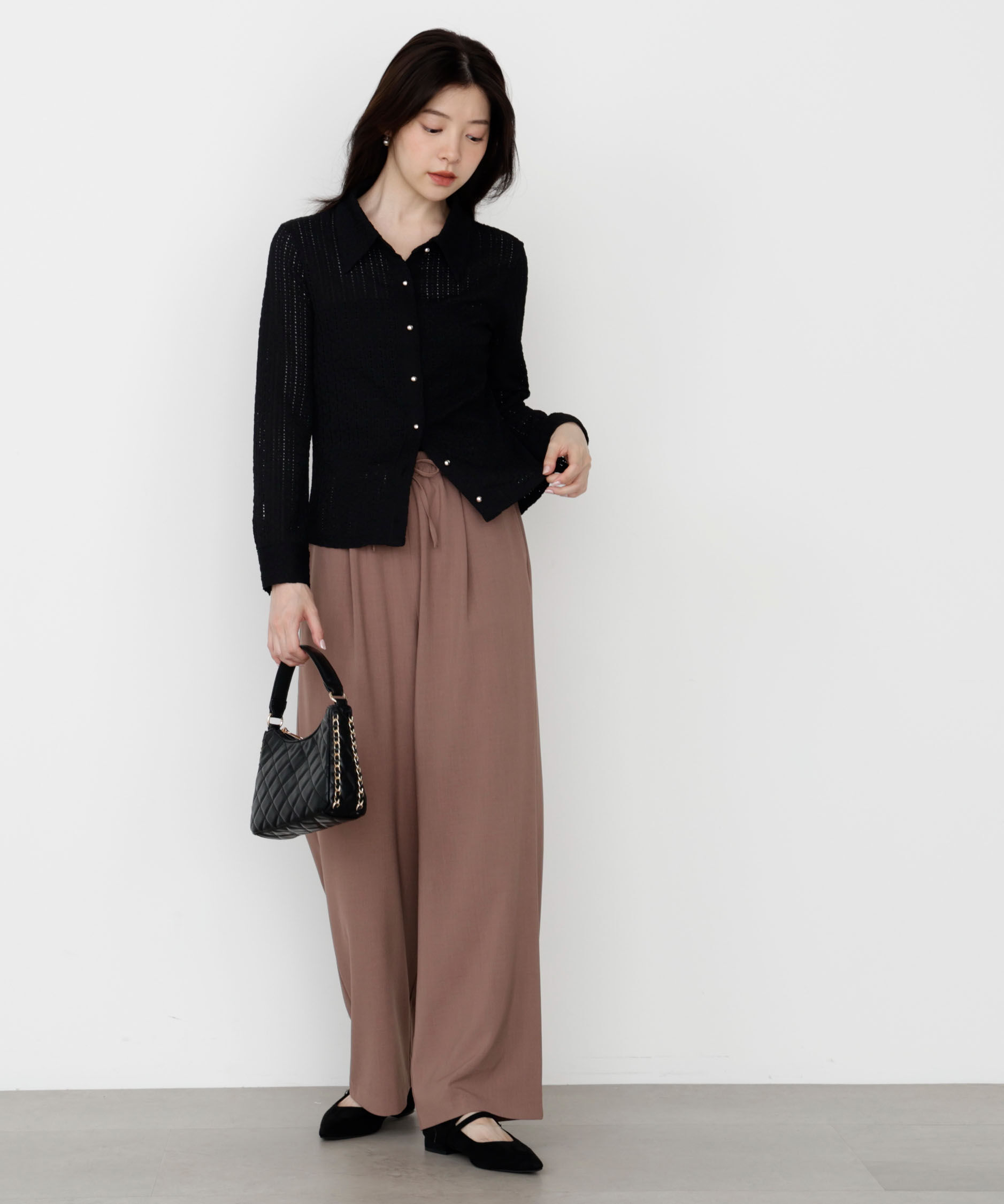 PROPORTION BODY DRESSING「＜ハンドウォッシャブル＞アイレットレースシャツ 25AW」|Tシャツ・カットソー|