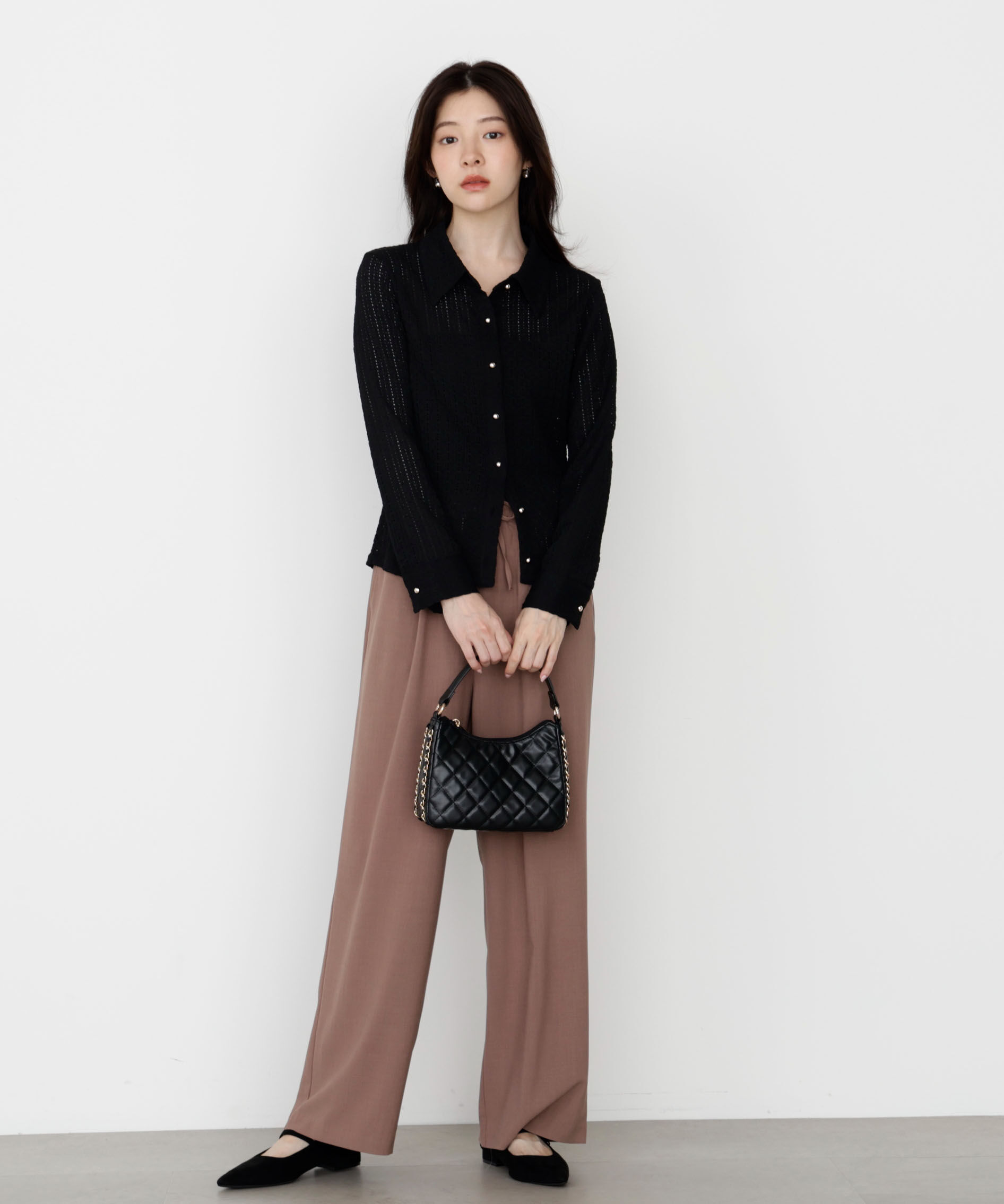 PROPORTION BODY DRESSING「＜ハンドウォッシャブル＞アイレットレースシャツ 25AW」|Tシャツ・カットソー|