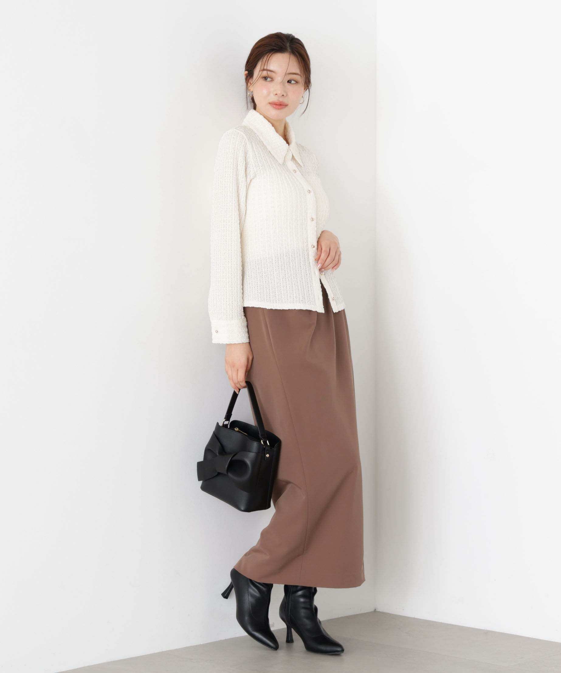 PROPORTION BODY DRESSING「＜ハンドウォッシャブル＞アイレットレースシャツ 25AW」|Tシャツ・カットソー|