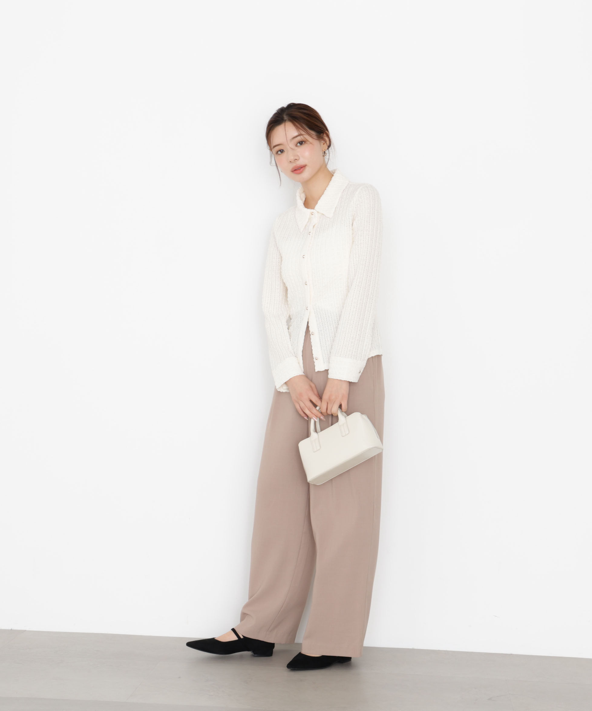 PROPORTION BODY DRESSING「＜ハンドウォッシャブル＞アイレットレースシャツ 25AW」|Tシャツ・カットソー|