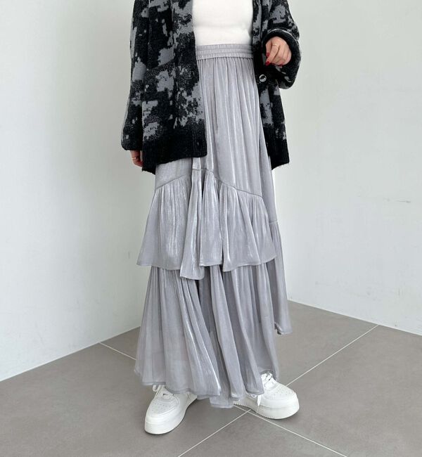 archives「シャイニーアシメティアードスカート」|スカート|GRAY