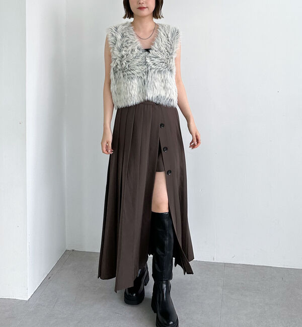 archives「スリットプリーツスカート&times;ショートパンツ」|スカート|