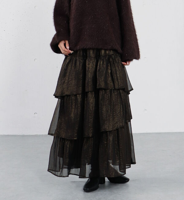 archives「箔シフォンティアードＳＫ」|スカート|BLACK