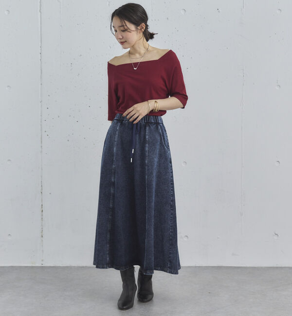 Doux archives「デニムイージーフレアスカート」|スカート|