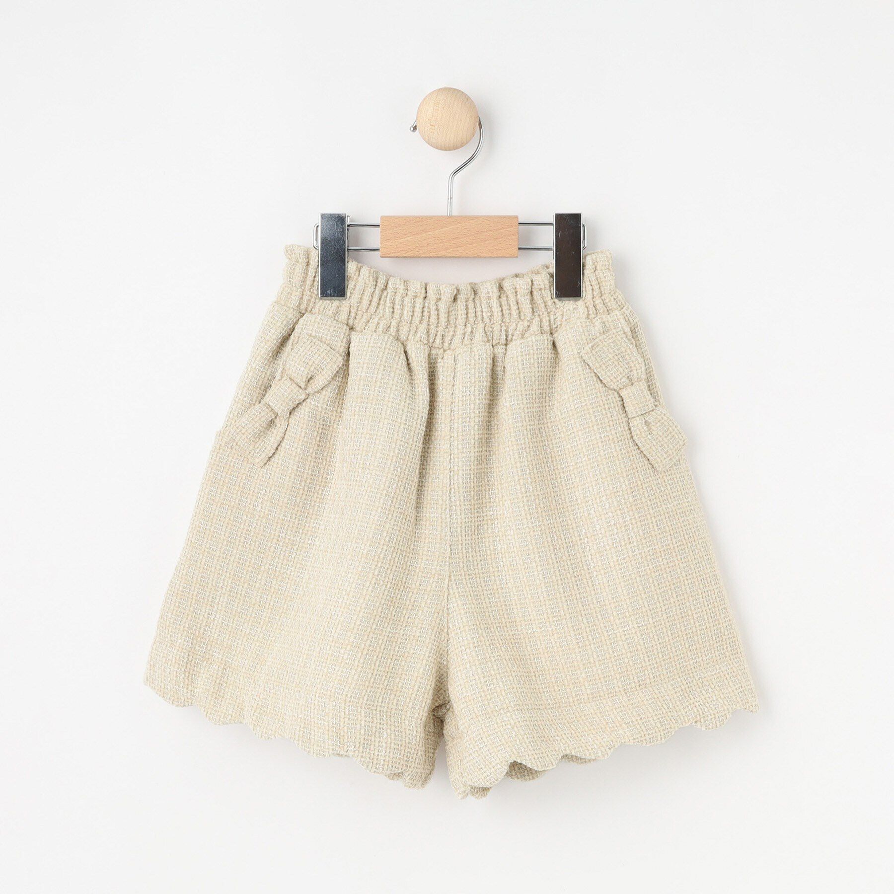 SHOO･LA･RUE「【100-140cm/プチセレ】ツイードショートパンツ」|キュロット|ライトベージュ(05
