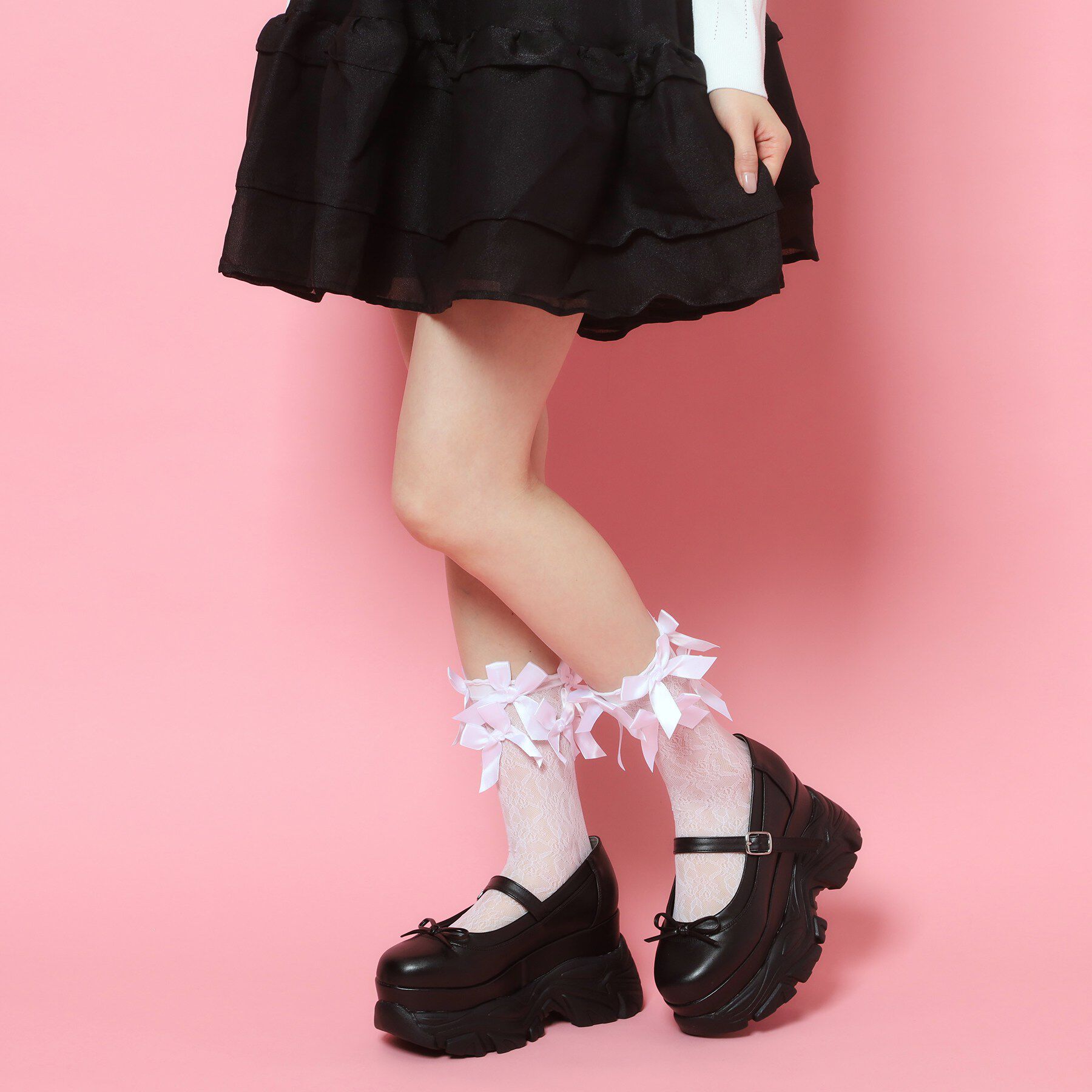 csT&P「厚底ストラップリボンパンプス」|パンプス|