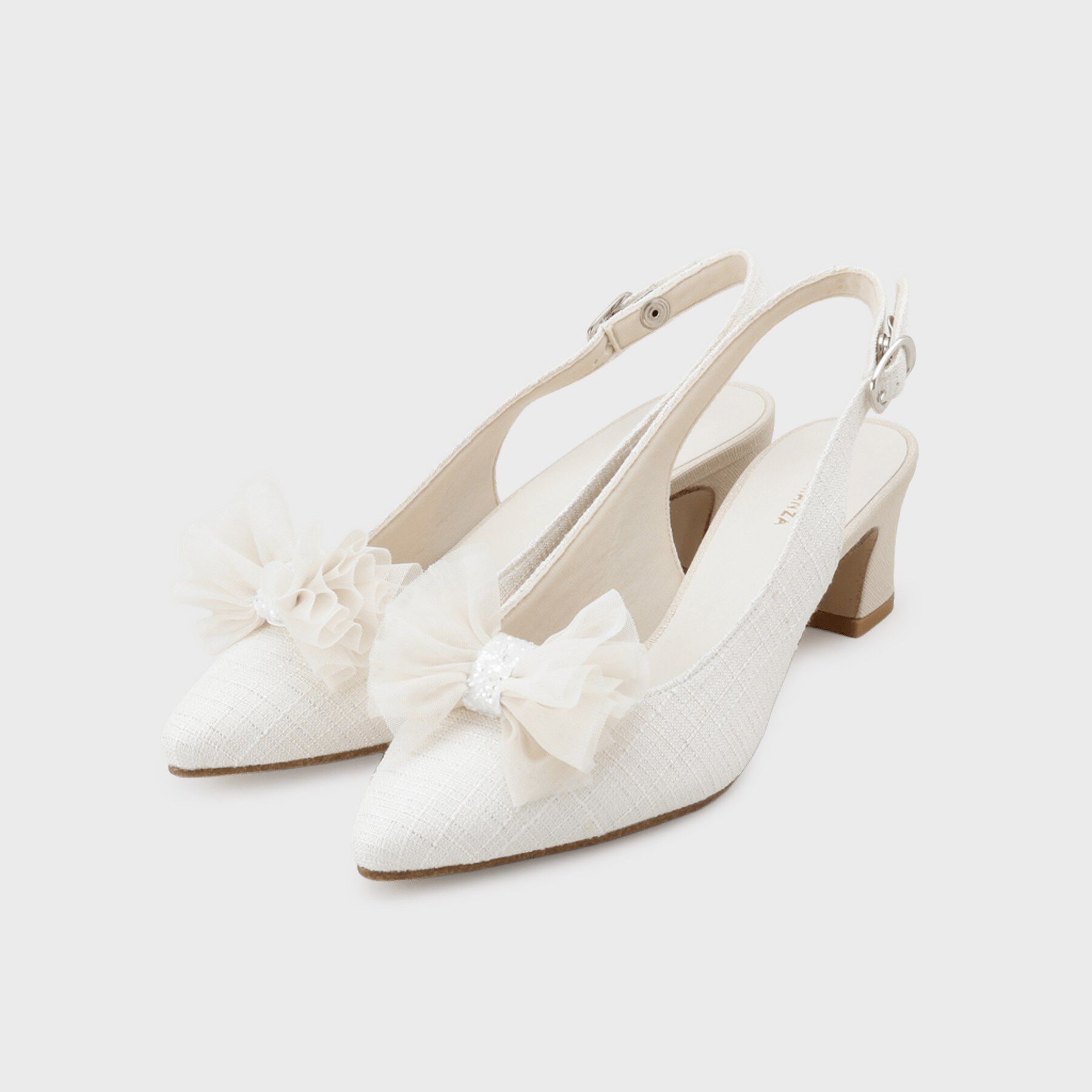 ESPERANZA「シフォンリボン付き付バックストラップパンプス」|パンプス|