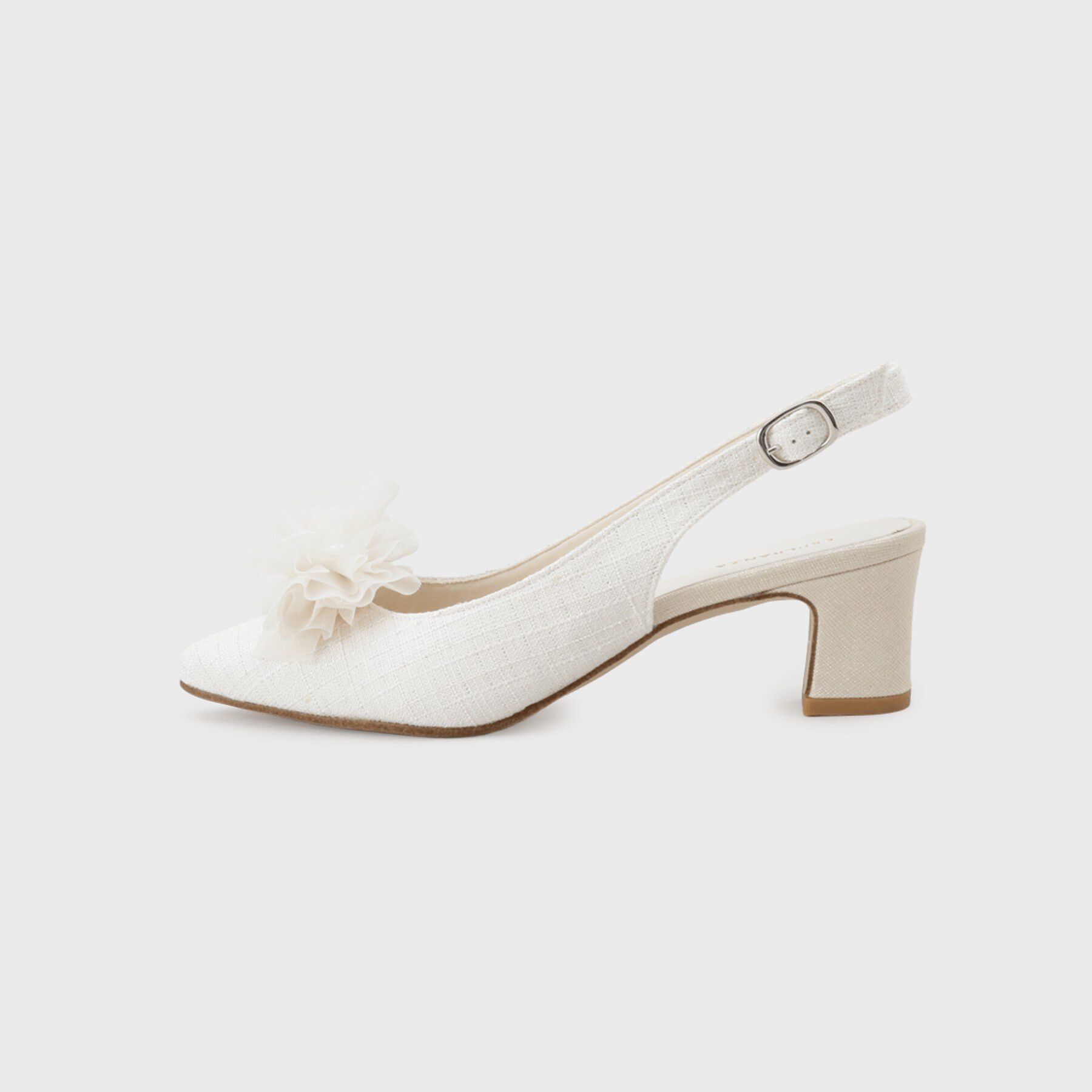 ESPERANZA「シフォンリボン付き付バックストラップパンプス」|パンプス|