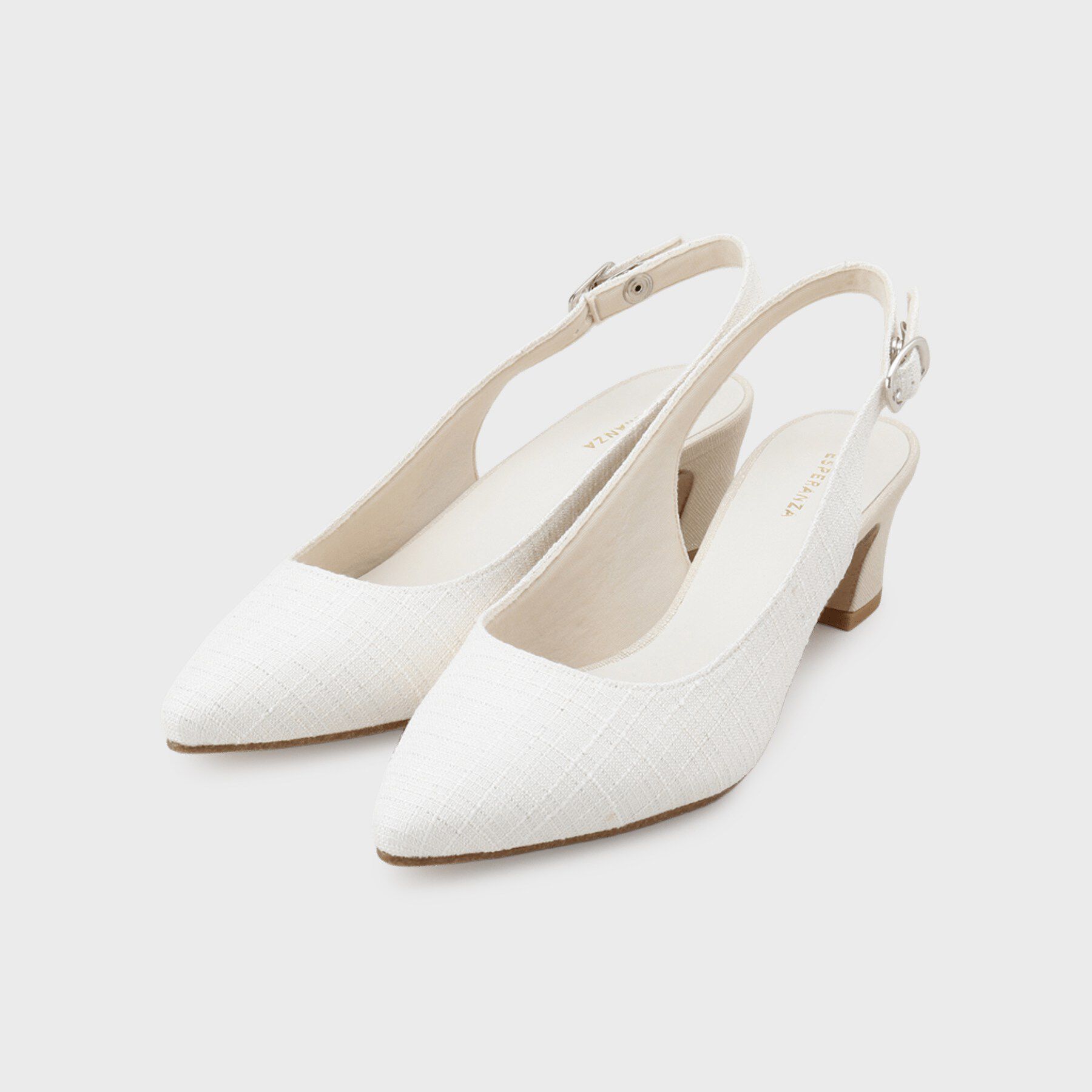 ESPERANZA「シフォンリボン付き付バックストラップパンプス」|パンプス|