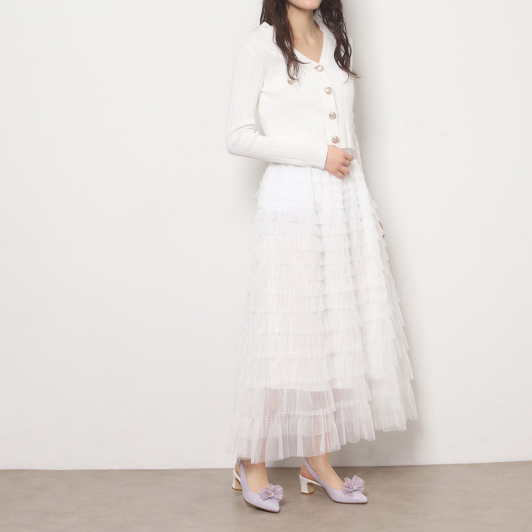 ESPERANZA「シフォンリボン付き付バックストラップパンプス」|パンプス|