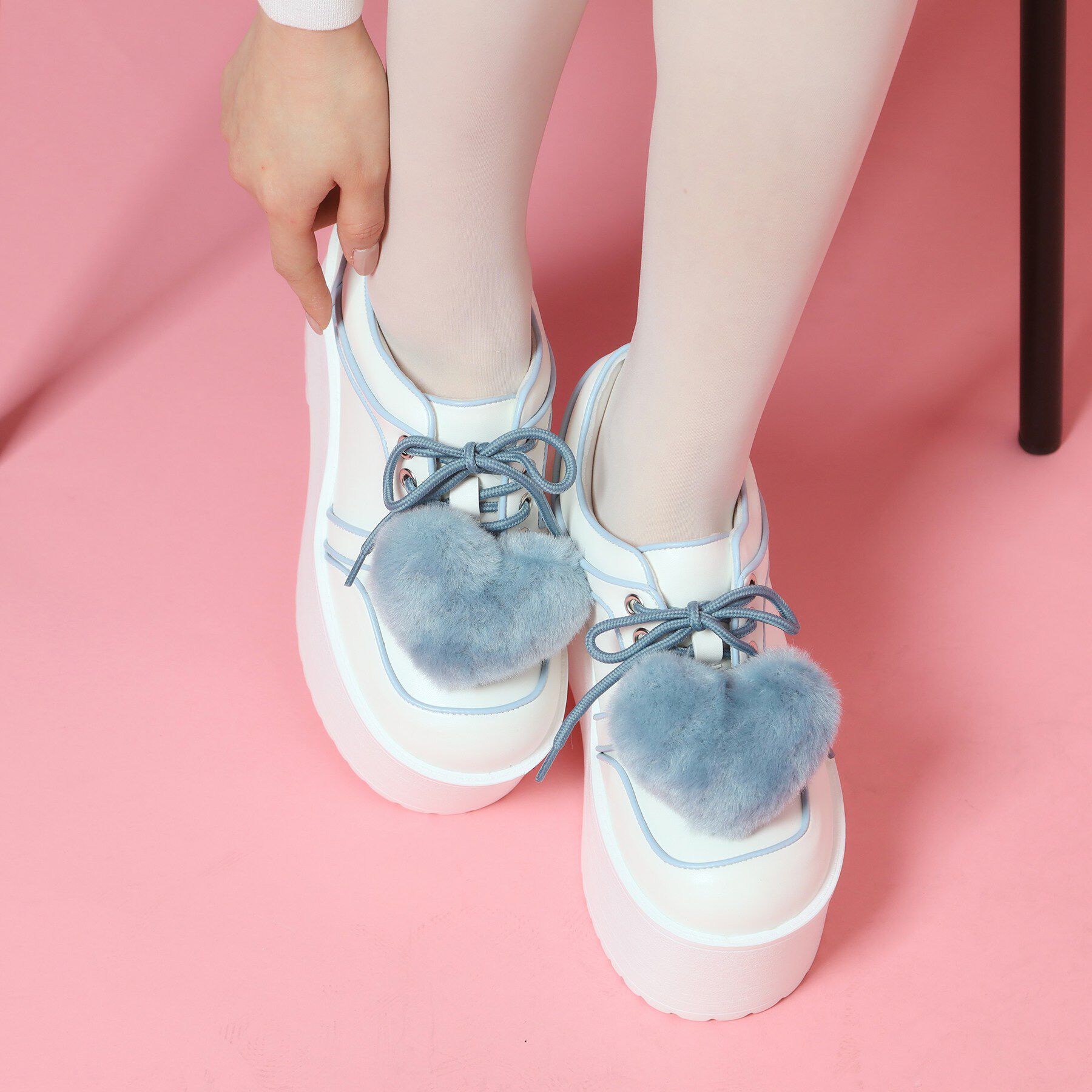 csT&P「ハートチャーム付き厚底」|スニーカー|ブルー(992)