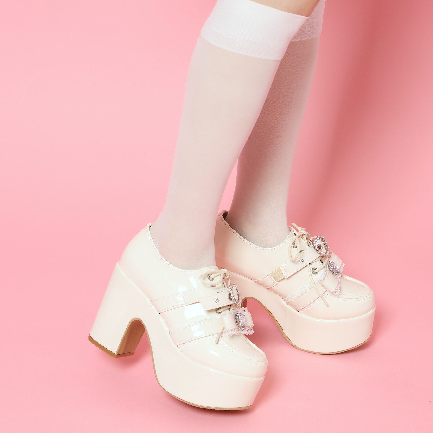 csT&P「夢見る厚底キラキラハート付きパンプス」|パンプス|