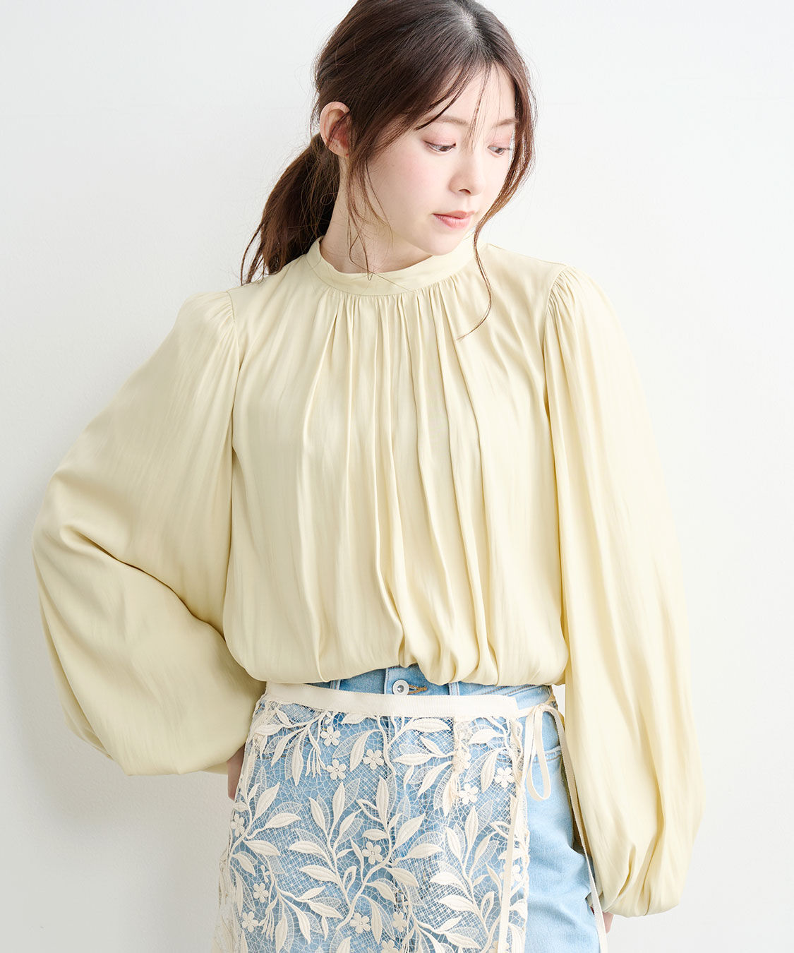 COCO DEAL「バルーンサテンブラウス」|シャツ・ブラウス|