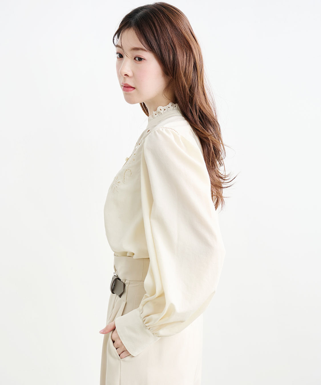 COCO DEAL「カットワーク刺繍ボリュームスリーブブラウス」|シャツ・ブラウス|