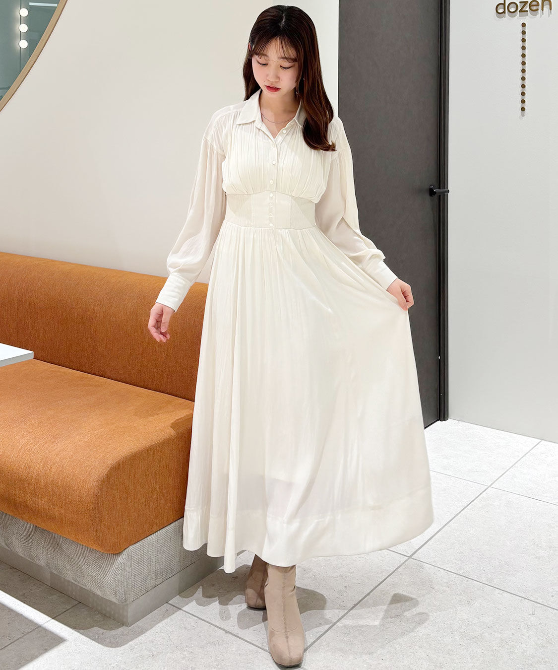 COCO DEAL「ウエストシャーリングシャツワンピース」|ワンピース|