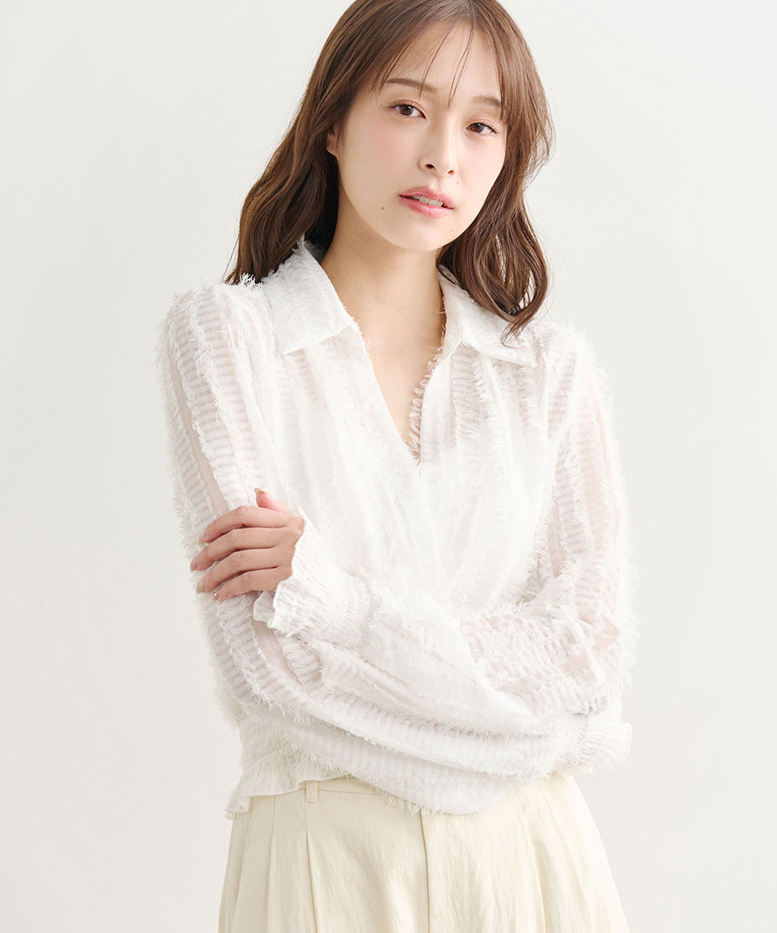 COCO DEAL「カットジャカードカシュクールブラウス」|シャツ・ブラウス|