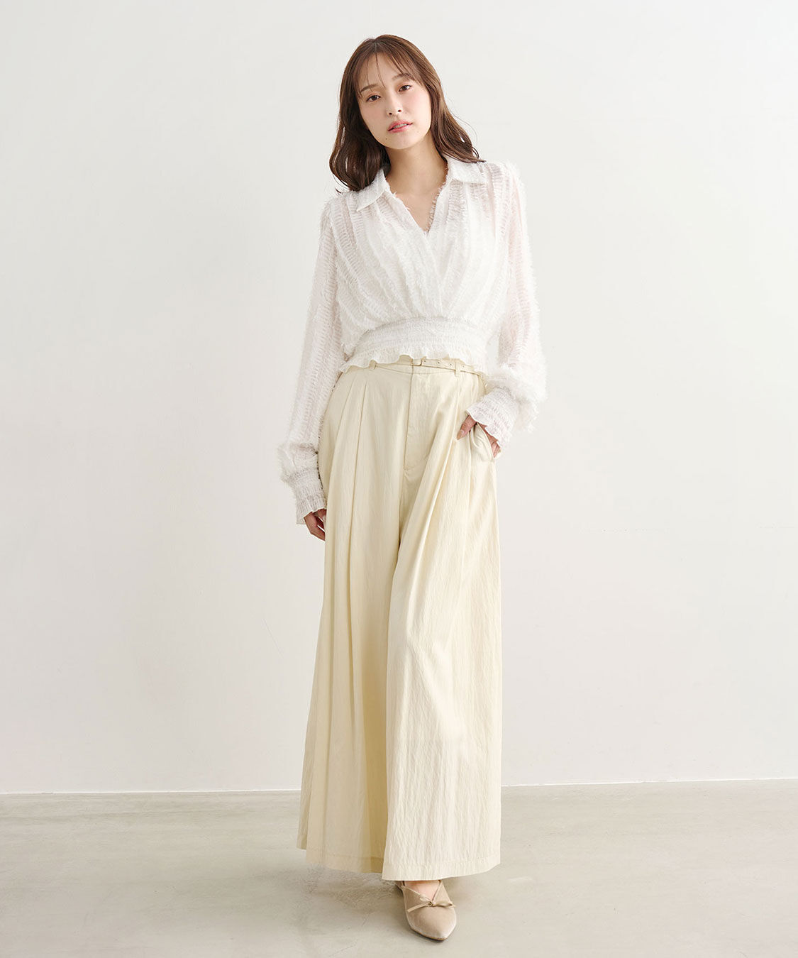 COCO DEAL「カットジャカードカシュクールブラウス」|シャツ・ブラウス|