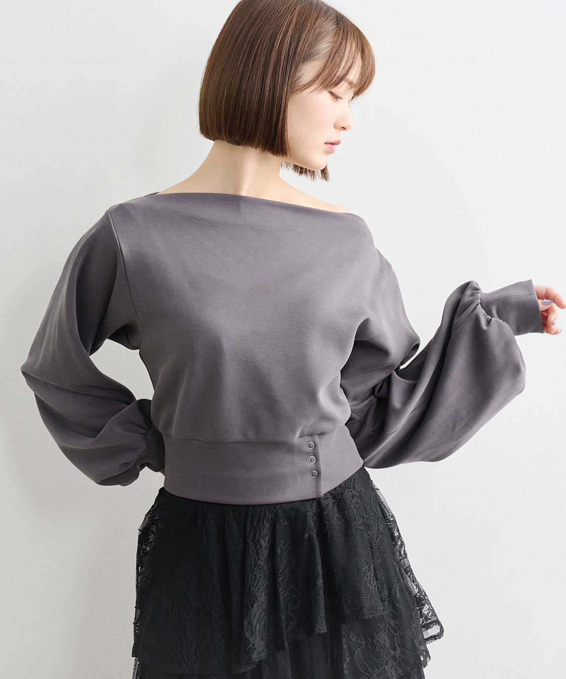 COCO DEAL「ボートネックポンチトップス」|Tシャツ・カットソー|