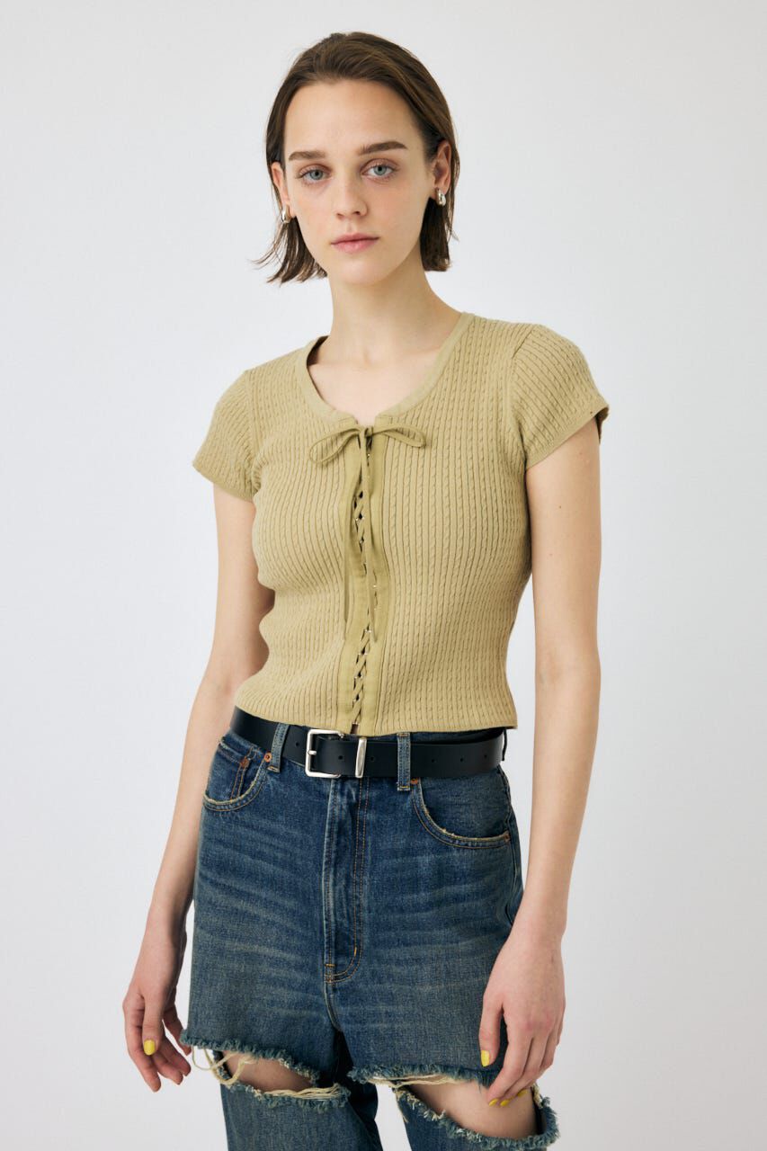 MOUSSY「RIBBON CABLE ニット」|ニット・セーター|L/KHA1