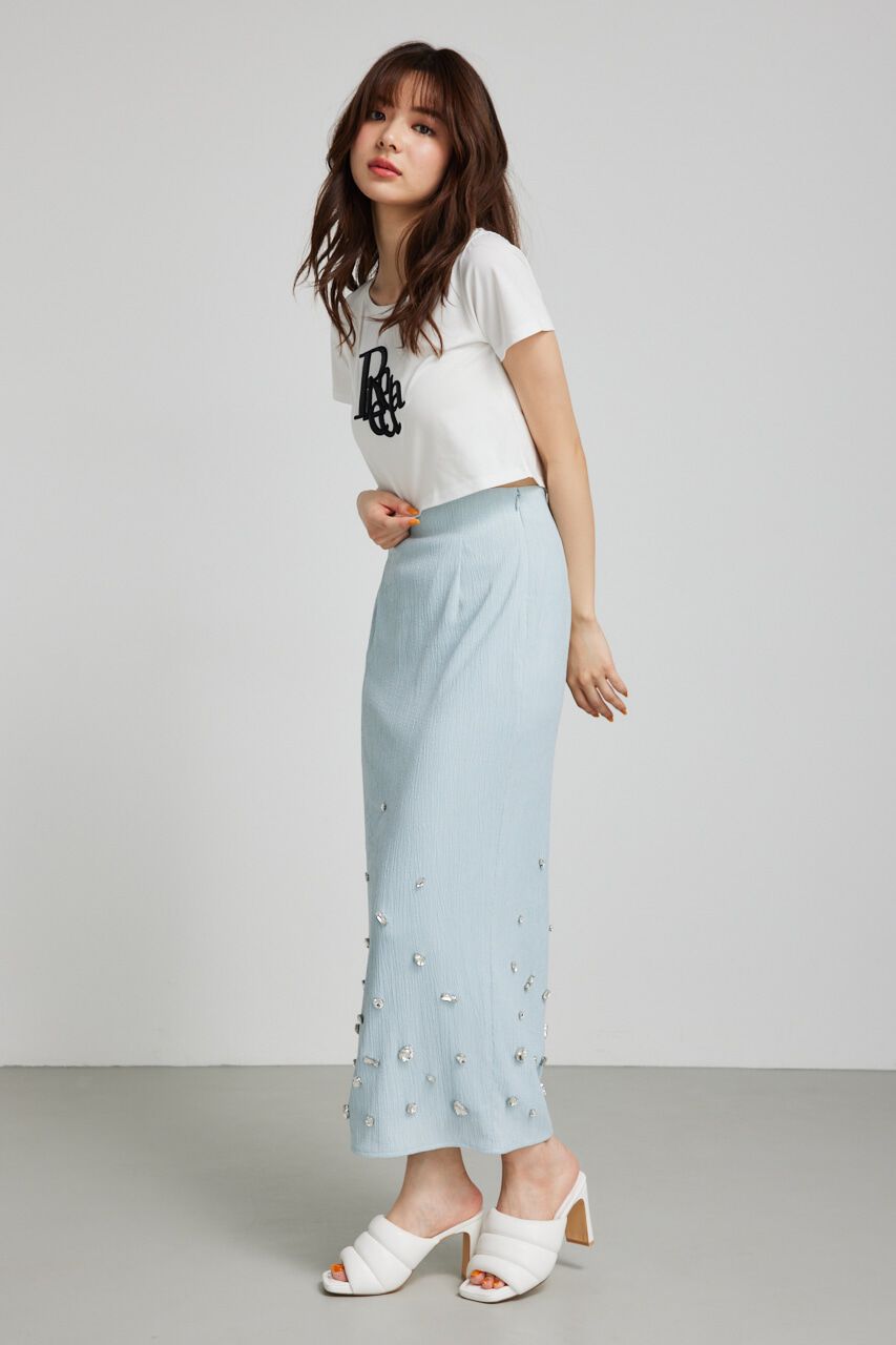 rienda「ビジューヘムJ/WタイトSK」|スカート|