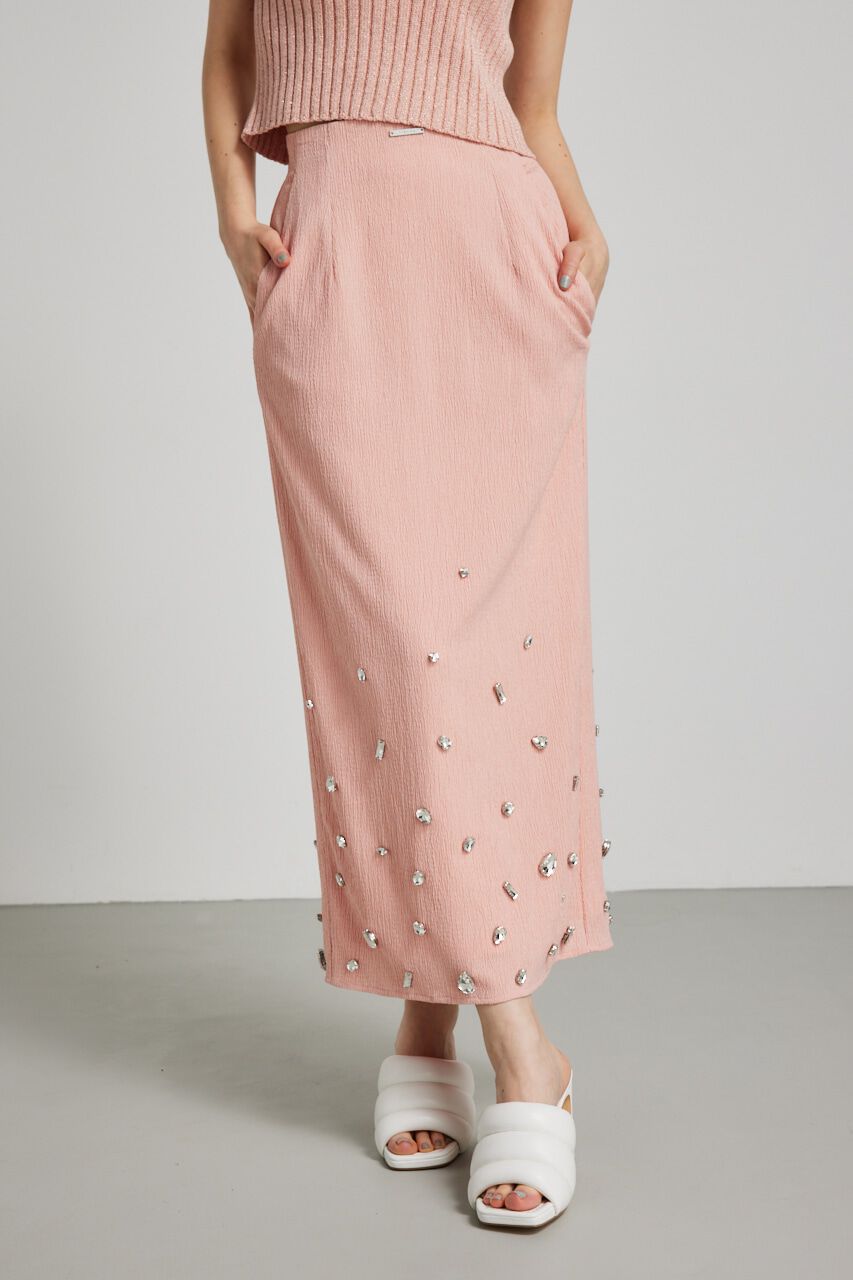 rienda「ビジューヘムJ/WタイトSK」|スカート|