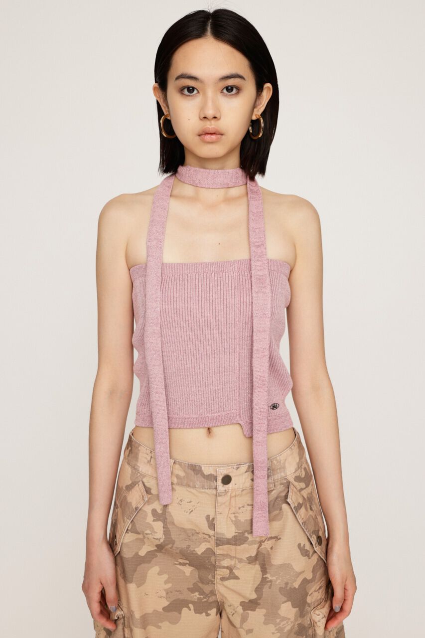 SLY「TIE SET BARE KNIT トップス」|チューブトップ|