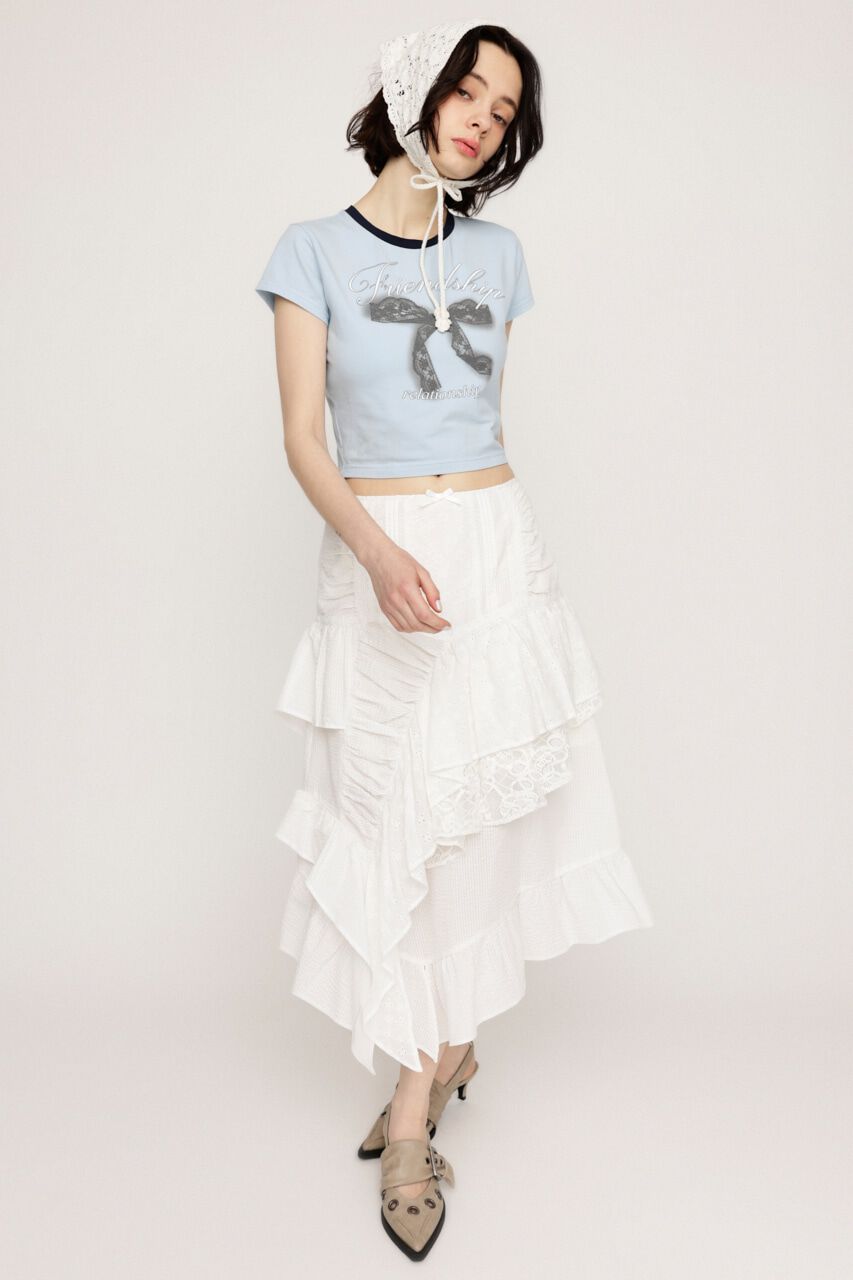 SLY「COTTON LACED WRAP DESIGN ロングスカート」|スカート|