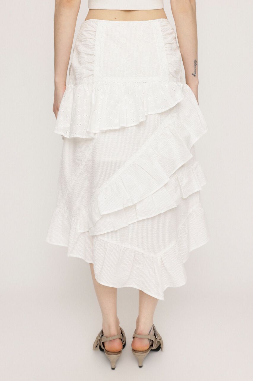 SLY「COTTON LACED WRAP DESIGN ロングスカート」|スカート|