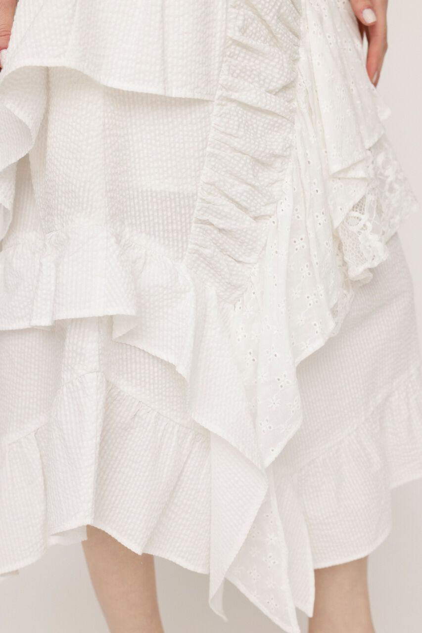 SLY「COTTON LACED WRAP DESIGN ロングスカート」|スカート|