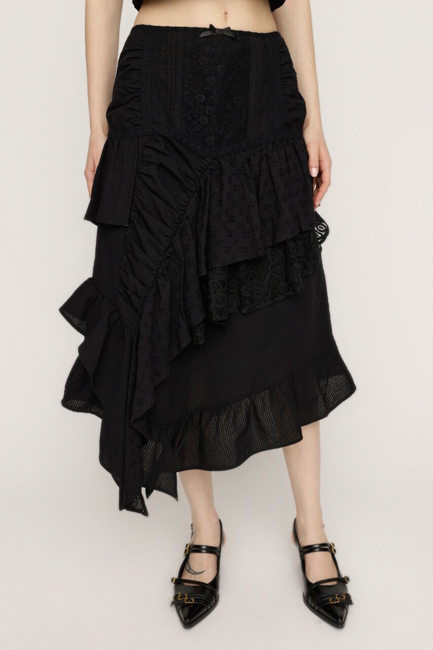 SLY「COTTON LACED WRAP DESIGN ロングスカート」|スカート|