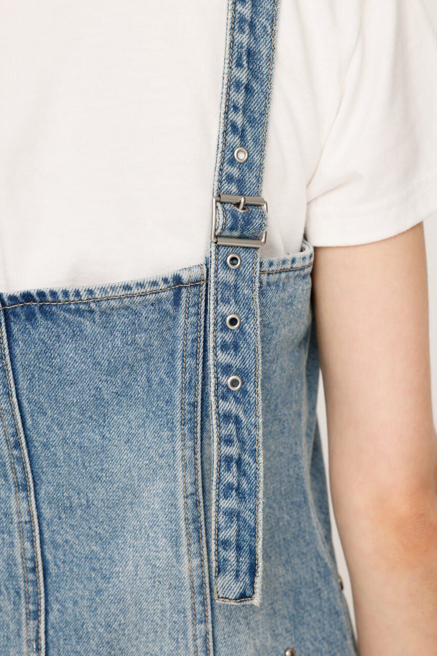 SLY「STUDS DENIM BUSTIER-B」|チューブトップ|