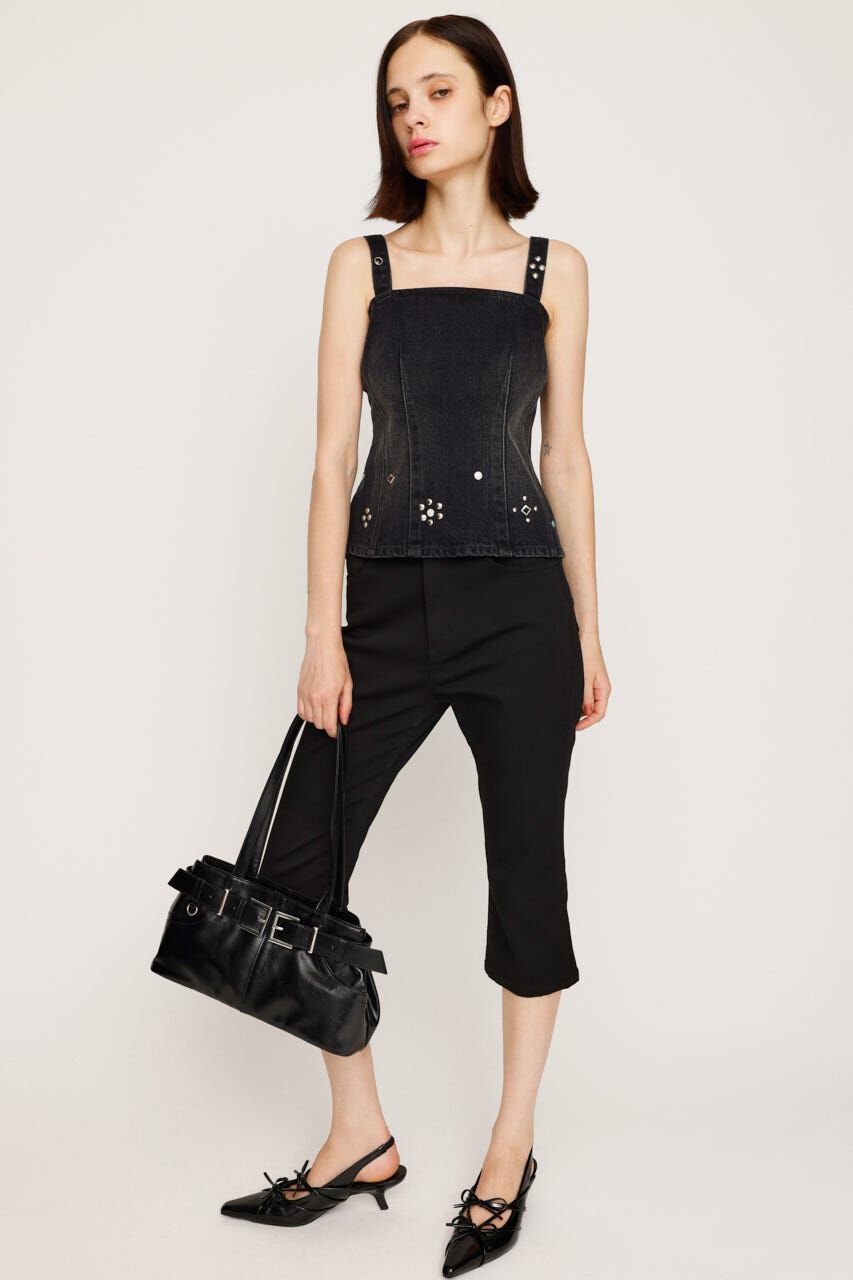 SLY「STUDS DENIM BUSTIER-E」|チューブトップ|
