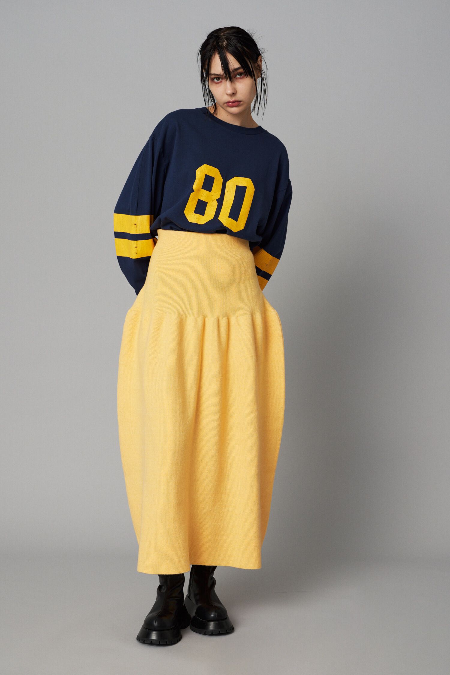 HeRIN.CYE「Flare knit skirt」|スカート|YEL