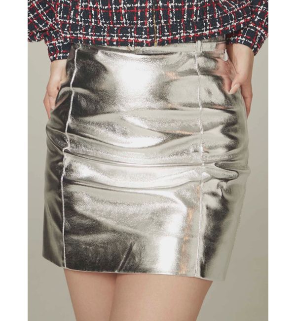 CALNAMUR「トラペゾイドベルトツキミニＳＫ」|スカート|シルバー