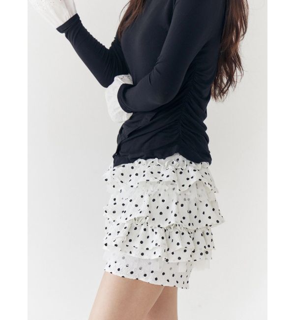 CALNAMUR「ドットティアードパンツ」|スカート|