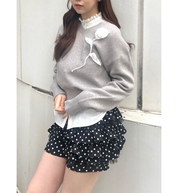 CALNAMUR「ドットティアードパンツ」|スカート|