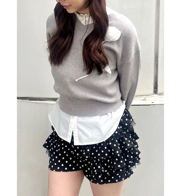 CALNAMUR「ドットティアードパンツ」|スカート|