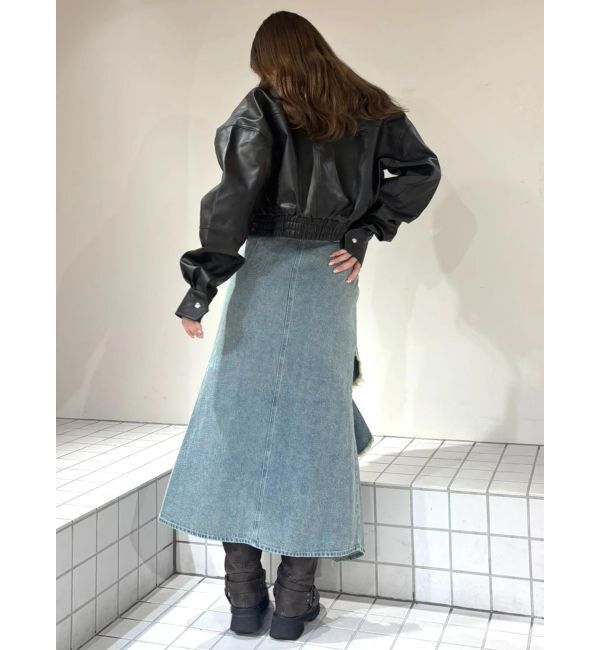 CALNAMUR「フリルスリットデニムミニスカート」|スカート|